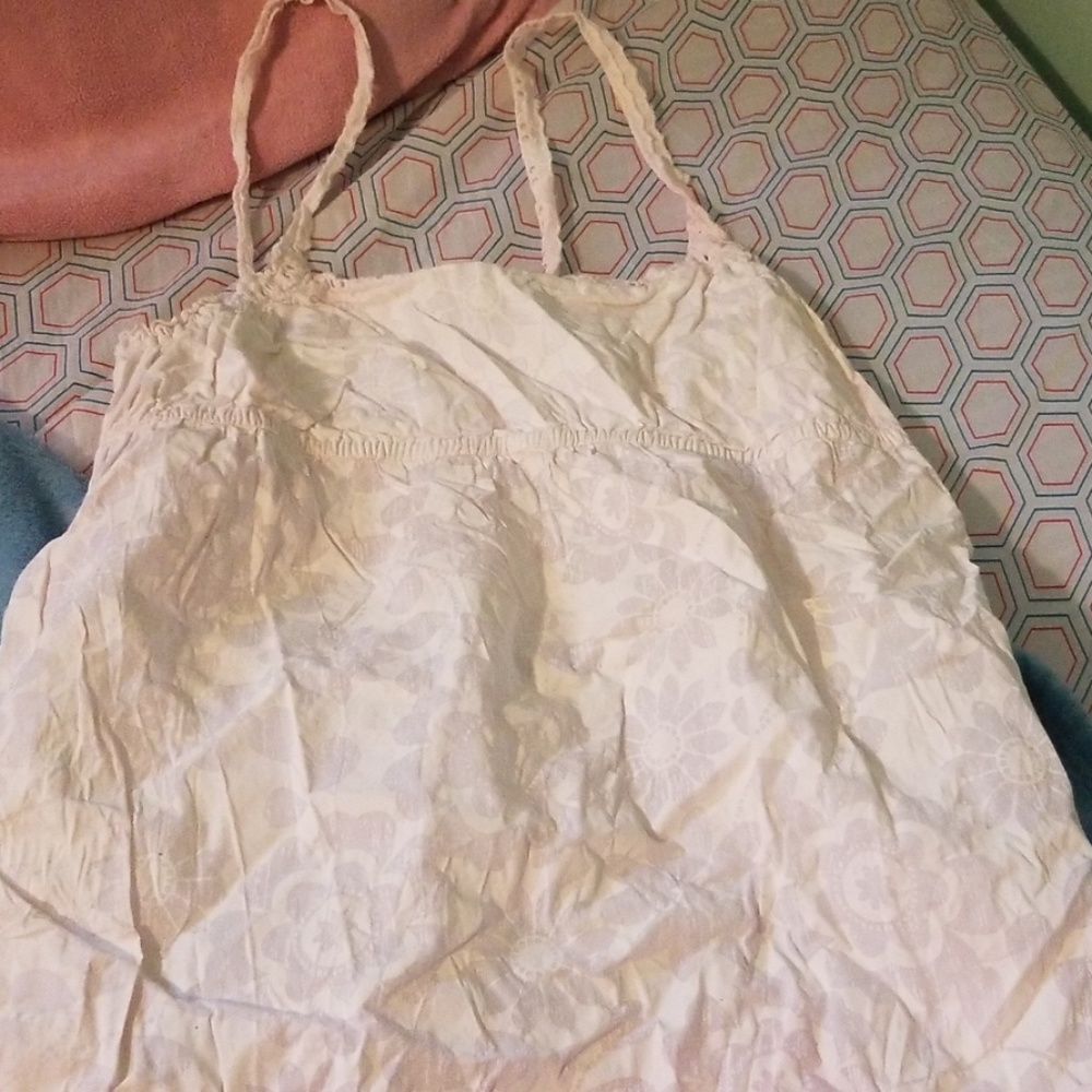 White flowery tank top